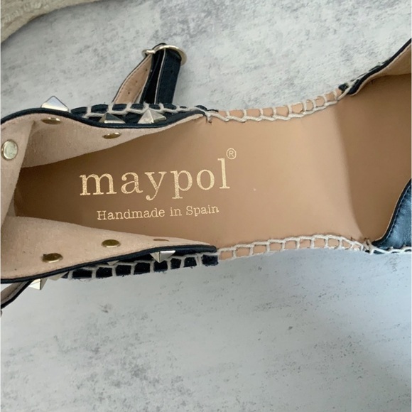 Anthropologie Maypol Rockstud Black Espadrilles Leather Upper, Size 41 / 10.5 - Picture 11 of 11